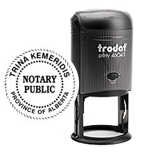 Self-Inking Stamp w/ 1-3/4 in. Die with design for Notary Public Seals.